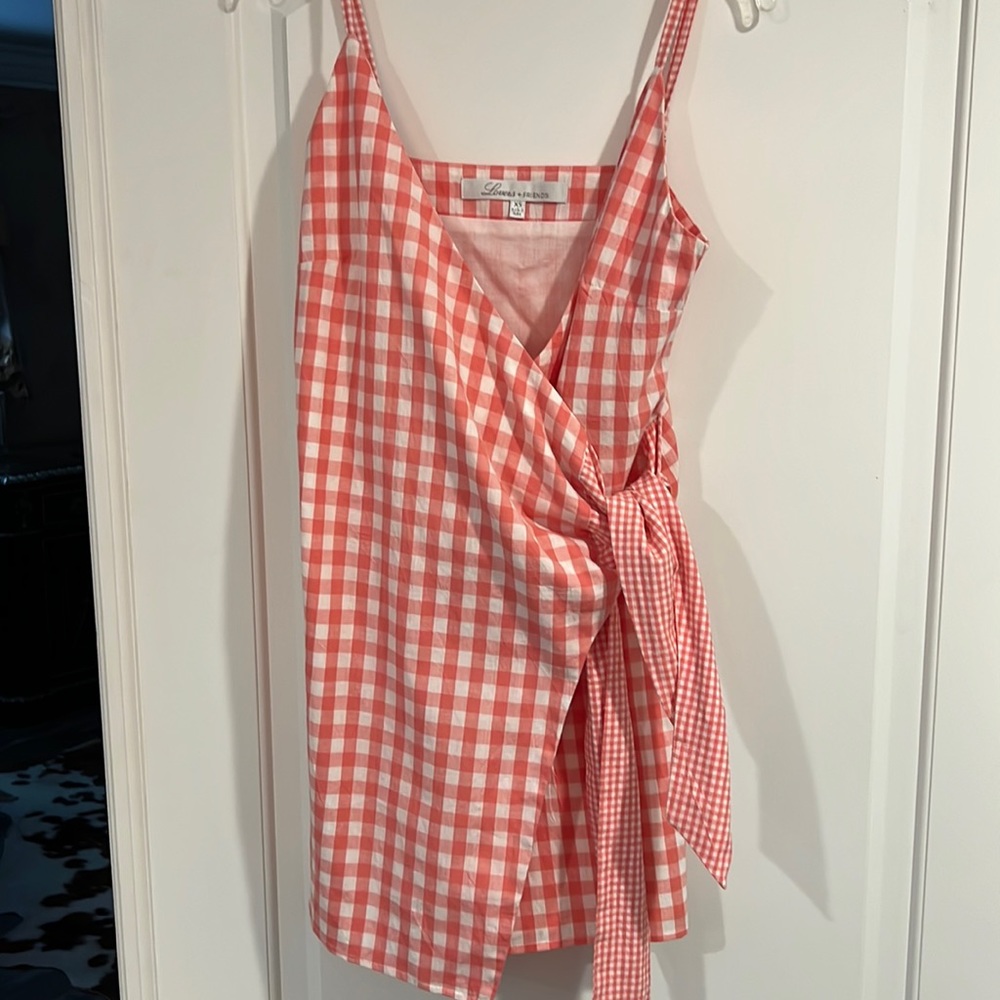 Lovers and friends, gingham, checked wrap, dress size extra small